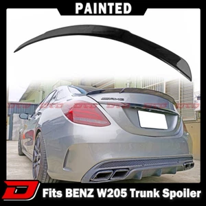 15-21 Fit For Mercedes Benz C W205 4D Sedan Rear Trunk Spoiler Painted Black - Foto 1 di 7