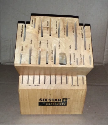 Soporte de bloque de cuchillo de madera Ronco KN300300DRM seis estrellas 30 ranuras Foto 1 de 4