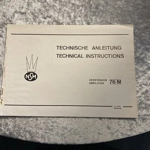 NSM 76M Amplifier Technical Instructions Manual Electronics Jukebox - Picture 1 of 1
