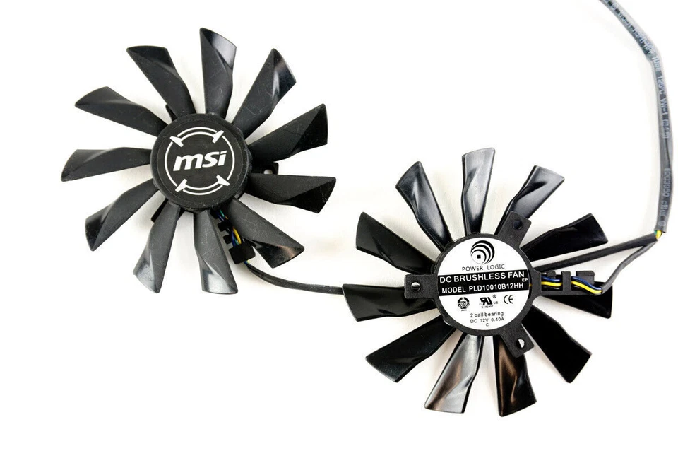 Pair Fans Cooler Fan For MSI HD7790 7850 7870 R9 265 270 280X PLD10010B12HH 95mm - Image 1 of 1