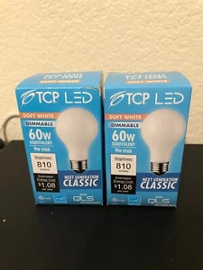 60w 9w LED Soft Light Dimmable Lamp 2PK TCP LFF60A19D1527KCQ - Picture 1 of 1