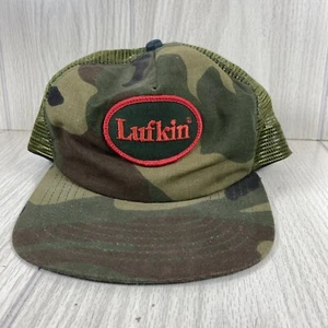 Vintage Lufkin Tools Snapback Trucker Hat Mesh Camo Adjustable Patch - Picture 1 of 9