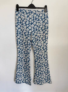 Pantaloni svasati floreali stile anni '70 taglia media nuovi con etichette - Foto 1 di 8