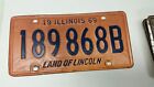 1969 ILLINOIS License Plate 189868B