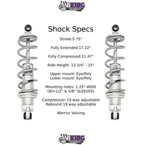 Universal 4 link Viking Rear Coilover Kit Double Adjustable & 12" 225lb USA * - Picture 1 of 13