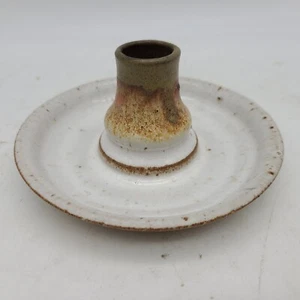 Gene Brenner Pottery Single Candle Holder Hand made, Signed - Picture 1 of 4