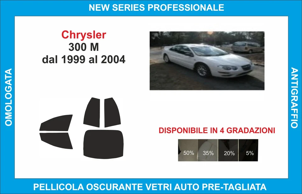 pellicole oscuranti vetri compatibili con chrysler 300 M dal 1999-04 compl - Imagen 1 de 1