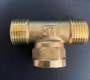 Adaptador de tubería de montaje de camiseta de latón con rosca macho hembra macho BSP 1/2" MFM Reino Unido - Imagen 1 de 2