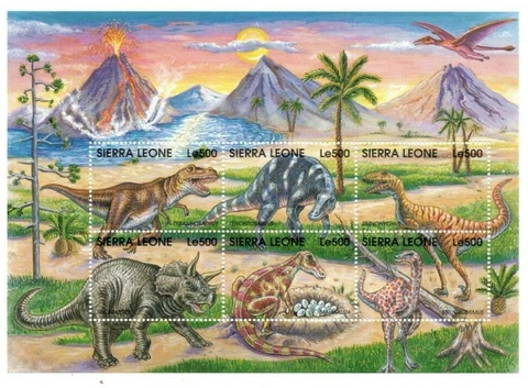 Sierra Leone 1998 - Dinosaurs - Sheet Of 6 - Scott #2114 - MNH Cover