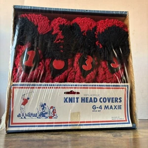 Vintage 100% Acrylic Colorfast Knit Golf Club Covers Brand New Made In Korea - Picture 1 of 12