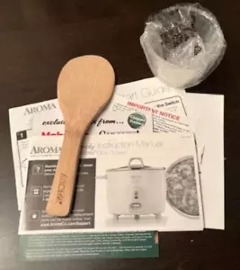 NEW! Aroma Rice Spoon Replacement Natural Bamboo + measuring cup + Simply Manual - Picture 1 of 6