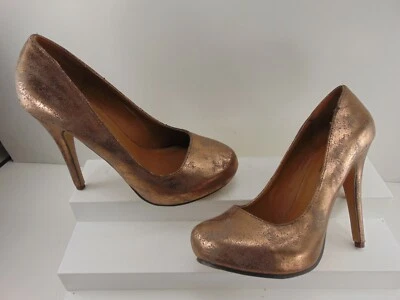 MICHAEL ANTONIO  (BRAND NEW) GOLD METALLIC HIGH HEEL PUMP 5 1/2 M $150.00! - Image 1 of 4