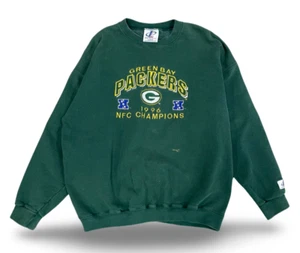 Vintage 1996 Logo Athletic GreenBay Packers NFC Champ Crewneck Sweatshirt Mens L - Picture 1 of 12