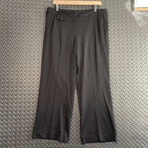 Lauren Ralph Lauren Black Wide Leg Trouser Pants Casual Wear Women's Size Large - Picture 1 of 7