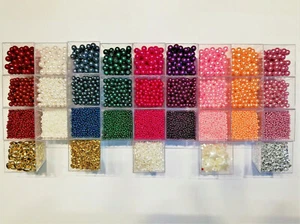 Wachsperlen versch.m . Loch Set Kinder Armband Acryl zum Basteln Perlen Bunt TOP - Bild 1 von 37