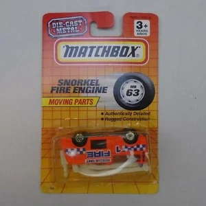DE COLECCIÓN 1990 MATCHBOX SNORKEL MOTOR DE BOMBEROS ERROR AL REVÉS EN TARJETA S&H A57 GRATIS - Imagen 1 de 6