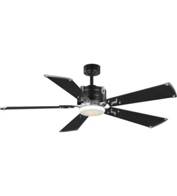 GLENFALLS 56" 5-BLADE BLACK CEILING FAN W/ MATTE BLACK BLADES - Image 1 of 4