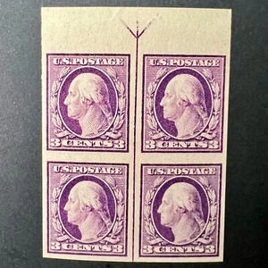 1917 US #483 Margin Arrow Block of (4) - 3c, Violet Washington, type I - M,NH,OG - Picture 1 of 6