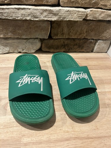 Sandali ciabatte uomo Nike X Benassi Stussy slip on verde pino taglia 7 DC5239 300