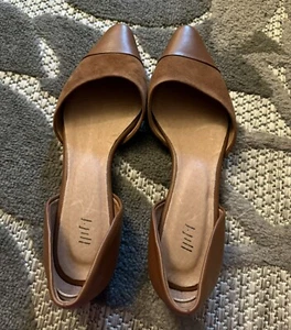 Neu ohne Etikett/J. Jill spitz zulaufende Leder-Flats Größe 8, braune Leder-Flats - Slipper - Bild 1 von 5