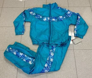 Vintage Corner Stone Girls 14/16 Turquoise Wind Set Jacket Pants Women XS Small - Picture 1 of 11
