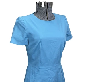 Lands End Stretch Cotton Twill Sheath Dress Size 4 Powder Blue - Picture 1 of 6