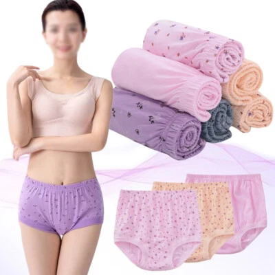 Unisex Full Mama Briefs Knickers Cotton Panties High Waist Cotton Underwears