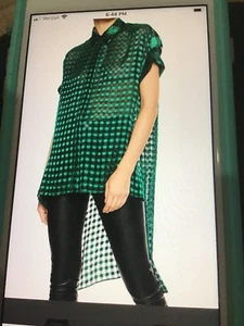 Alice und Olivia Tops | Alice + Olivia Edyth Gingham Deborah Chiffon hoch niedrig - Bild 1 von 2