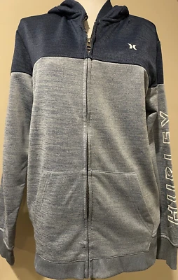 HURLEY Boys Blue Hooded Sweatshirt Full Zip Jacket Coat - Sz XL 18/20 Foto 1 de 4