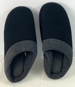 men's slippers size 11-12 black open heel closed toe soft lining hard sole - Picture 1 of 6