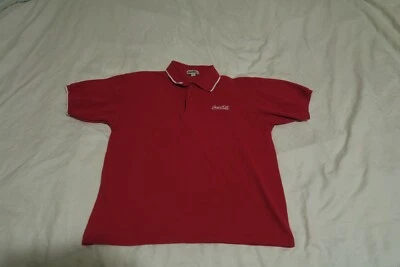Vintage 80s Coca Cola Pisanti Golf Polo Easy Fit Red White Men's Medium - Image 1 of 4