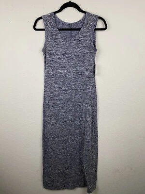 Maxi Vestido SOPRANO Gris Pico Tachonado Hombro PEQUEÑO Largo Sin Mangas Tejido F86 Foto 1 de 4