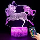 Unicorn 3D Night Light for Kids,3D Lamp Optical Illusion with Run Unicorn