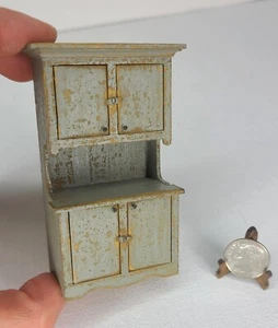 1:24 '88 Beth Gill rustic kitchen pantry cabinet Half Inch 1/2" OOAK furniture - Picture 1 of 9