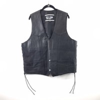 Handcrafted Vest Extender /"Skull with Chain/" Sleek Leather