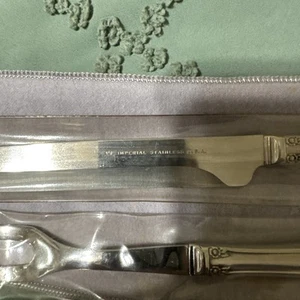 Oneida Community Imperial Stainless Brahms Roast Carving Set Serving Knife Fork - Picture 1 of 4