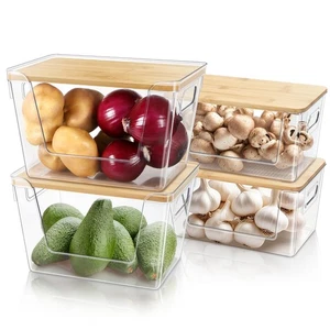 Pantry Organizers and Storage, Stackable Plastic Pantry Organizer with Lid & ... - Picture 1 of 7