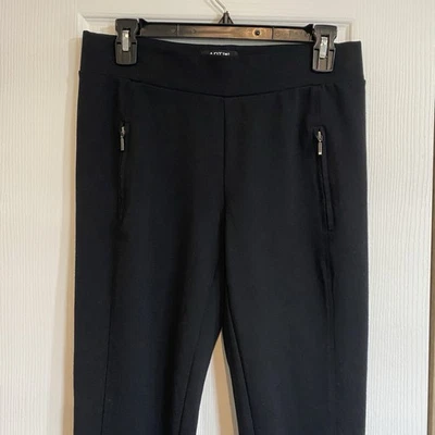 Calça feminina elástica Apt 9 zíperes pretos trabalho escola escritório tamanho pequeno - Imagem 1 de 4