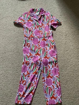 Mono Diane Von Furstenberg Rosa Floral Flores Bolsillos Talla M 8 Niñas DVF Foto 1 de 4