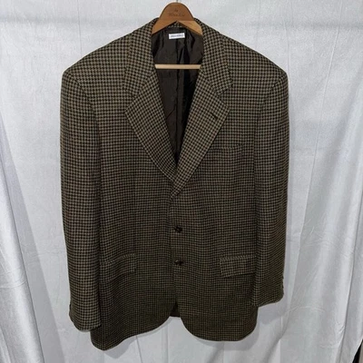 Abrigo Chaqueta De Colección Brioni 3 Botones 2 Ventilaciones Pata de Gallo Deportivo Mezcla Cachemira Talla 42 L Foto 1 de 4