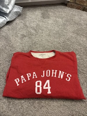 Papa John's Originals Pizza Employee Sweatshirt 3XL Red Work Uniform #84 READ - Image 1 of 4