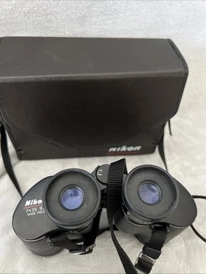 Vintage Nikon 7x35 9.3 Degree Wide Field Binoculars Black Japan Tested: Bundle - Image 1 of 4