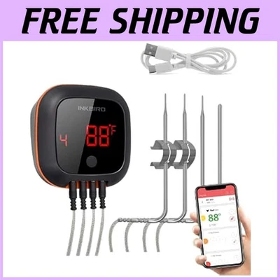 Bluetooth Digital Cooking Thermometer with 4 Probes - Image 1 of 4