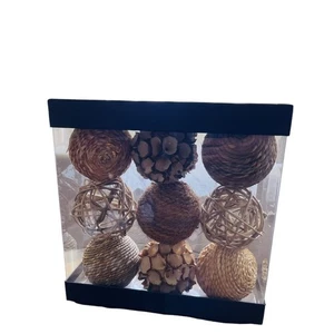 Set of 9 Balls for Decoration Decorative Balls For Bowls Home Decor New In Box - Picture 1 of 8