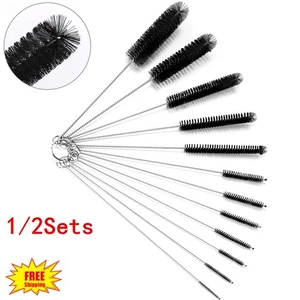 12 Stück Reiniger Flasche Rohr Pfeife klein lang Reinigungsbürsten Nylon Strohhalmbürste NEU - Bild 1 von 10