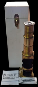 Microscopio de latón barnizado - Imagen 1 de 2