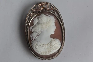 Boucle de ceinture Camée coquillage vermeil perles XIXe siècle (61688) - Picture 1 of 6