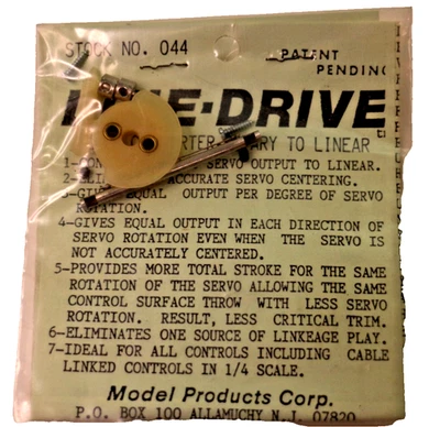 Line-Drive Servo Converter-Rotary to Linear Model Prod. #044 RC Airplane New - Image 1 of 4