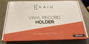Kaiu Vinyl Record Storage Angled Holder Holds up to 50 7 or 12" LP Albums Brown - Bild 1 von 2