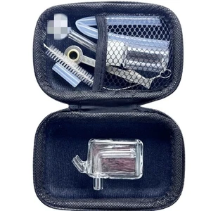 Thick 7cm Mini Rectangle Glass Bong Hookah Smoking Water Pipe W/Tool Tox - Picture 1 of 7
